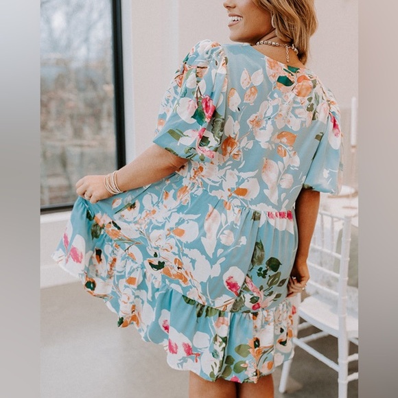 ENTRO Floral V Neck Spring Dress - Picture 5 of 11